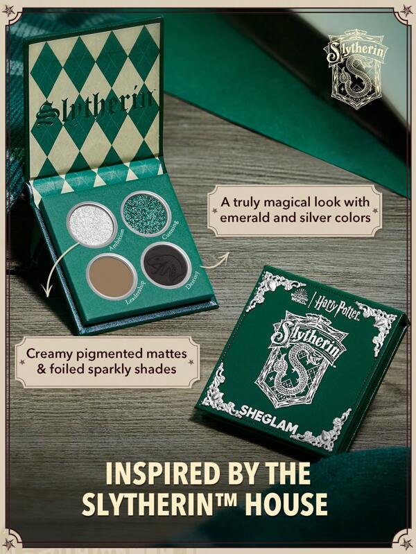 Harry Potter™ X SHEGLAM Slytherin™ House Palette 4-Clolor Shimmer Matte Eyeshadow Palette