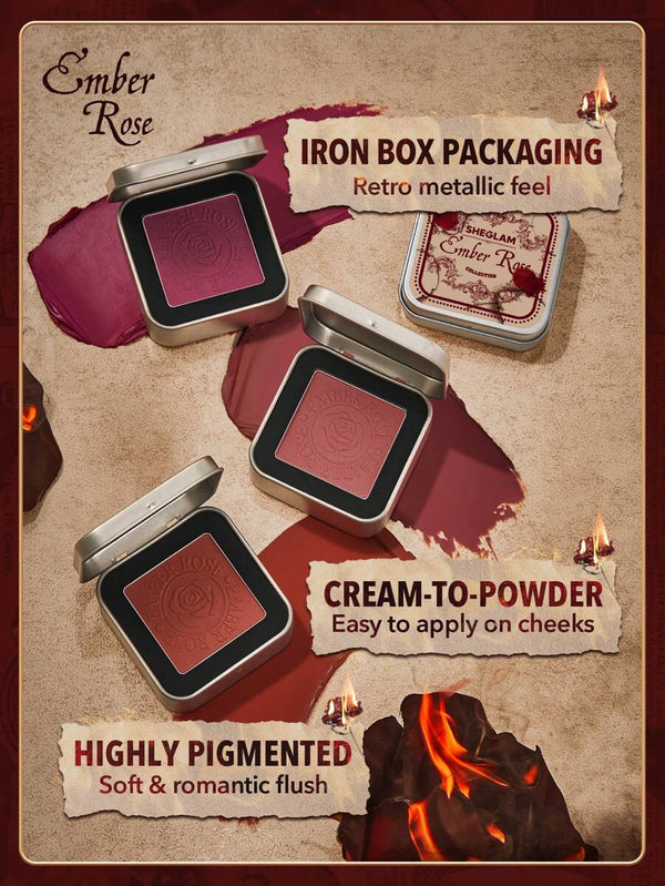SHEGLAM Ember Rose Eternal Flame Cream Blush Valentines Gift Cream-To-Powder