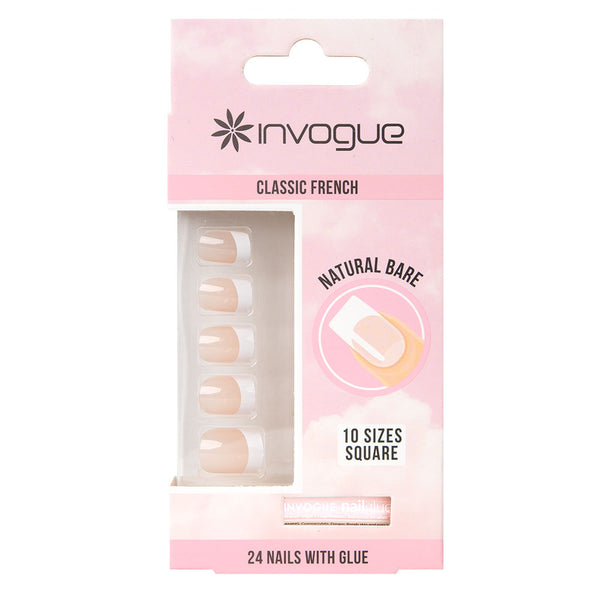 INVOGUE-FRENCH BARE SQUARE-NAILS
