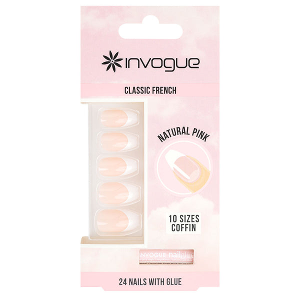 INVOGUE - FRENCH PINK COFFIN - NAILS SET