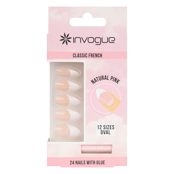 INVOGUE - FRENCH PINK OVAL - NAILS SET