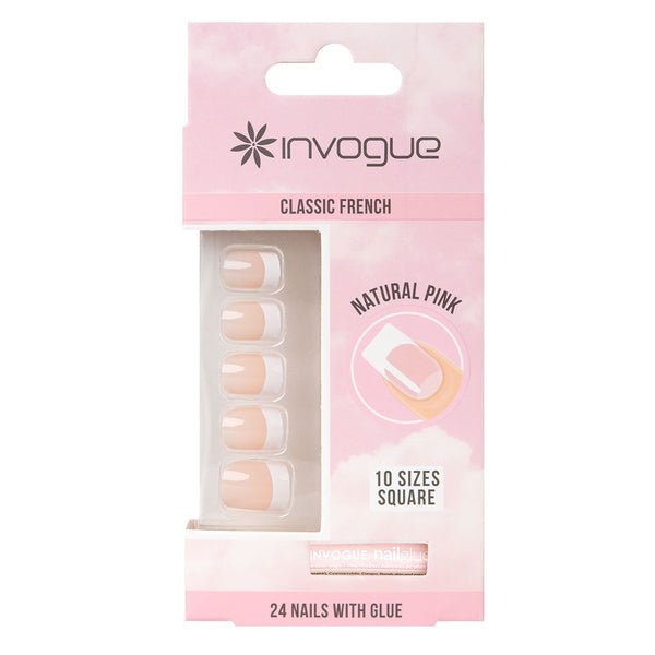 INVOGUE-FRENCH PINK SQUARE-NAILS