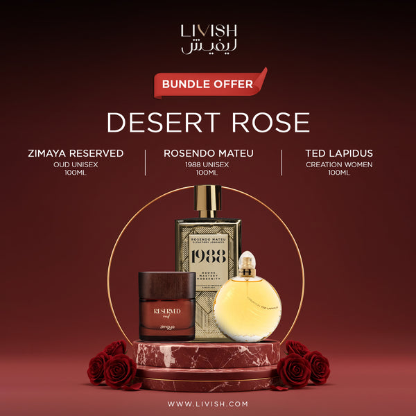 Desert Rose Perfume Bundle – Rosendo Mateu 1988, Ted Lapidus Creation & Zimaya Reserved Oud