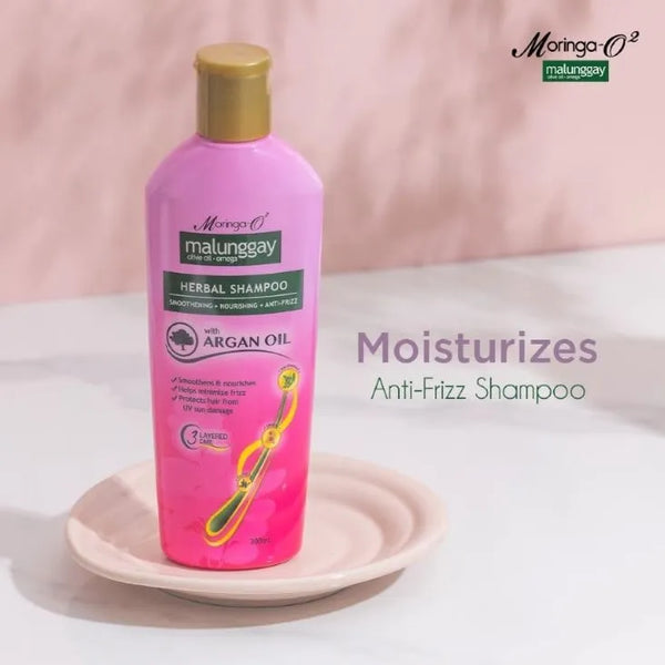 Moringa - O2 Herbal Anti-Frizz Shampoo with Argan Oil - 350ml