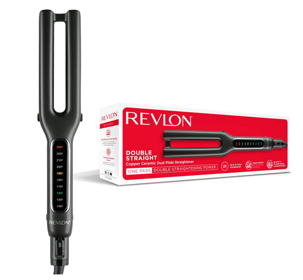 REVLON DOUBLE STRAIGHT Copper Ceramic Dual Plate Straightener