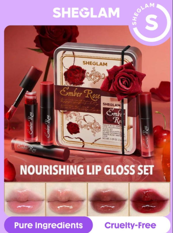 SHEGLAM Ember Rose Immortal Love Nourishing Lip Gloss Set