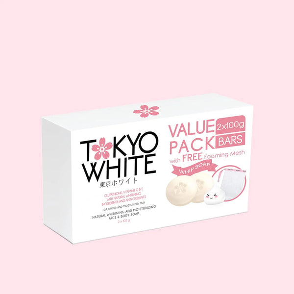 Tokyo White - Whitening and Moisturizing Face and Body Value Pack 2 Pc with Mesh