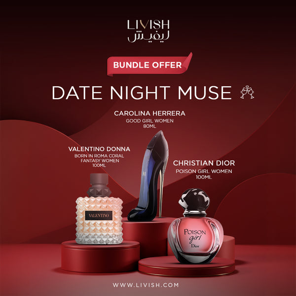 Date Night Muse Perfume Bundle for Women – Carolina Herrera, Valentino & Dior