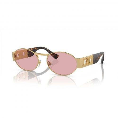 VERSACE Matte Gold Oval Sunglasses For Unisex L