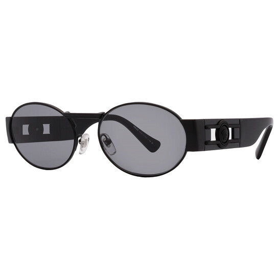 VERSACE Matte Black Oval Sunglasses For Unisex L