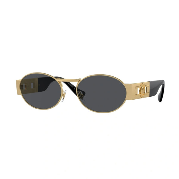 VERSACE Matte Gold Oval Sunglasses For Unisex L