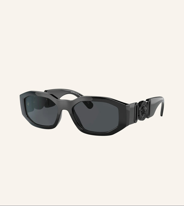 VERSACE Black Irregular Sunglasses For Unisex M