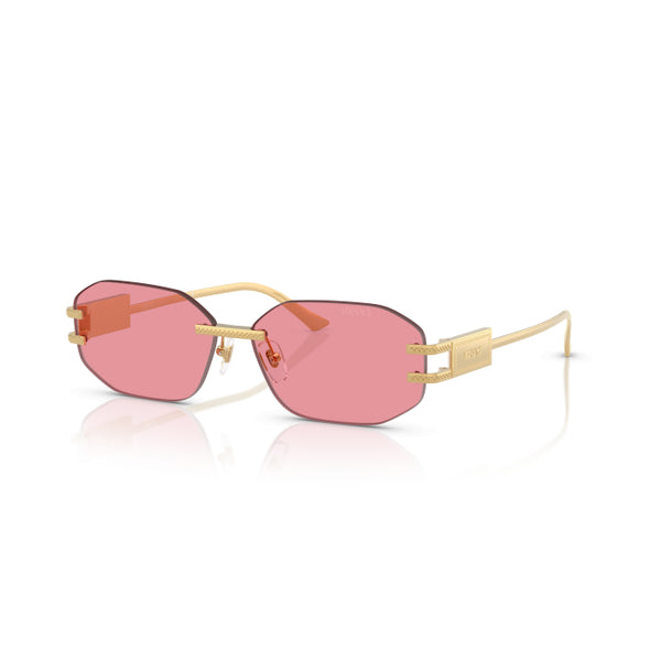 VERSACE Gold Irregular Sunglasses For Women M