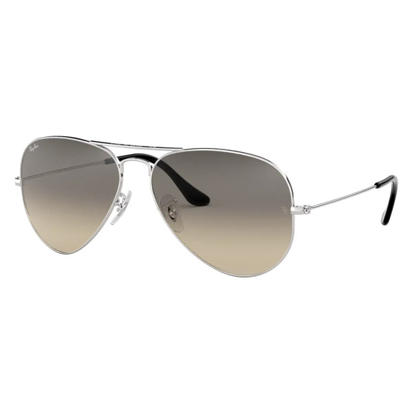 RAY-BAN AVIATOR GRADIENT Silver Pilot Sunglasses For Unisex XL