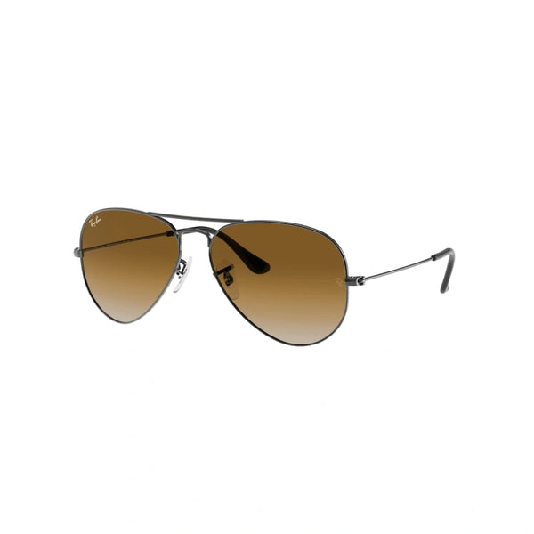 RAY-BAN AVIATOR GRADIENT Gunmetal Pilot Light Brown Gradient Sunglasses For Unisex M