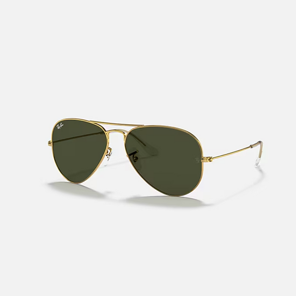 RAY-BAN Arista Gold & G-15 Green Pilot Sunglasses For Unisex XL