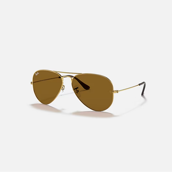 RAY-BAN Arista Gold & B-15 Brown Pilot Sunglasses For Unisex M