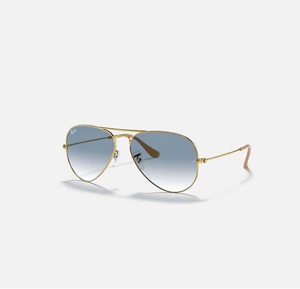 RAY-BAN Arista Gold & Light Blue Pilot Sunglasses For Unisex XL