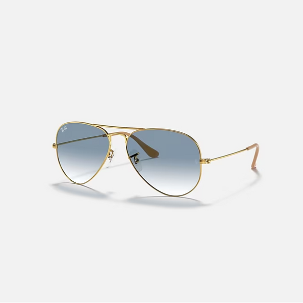 RAY-BAN Arista Gold & Light Blue Pilot Sunglasses For Unisex M