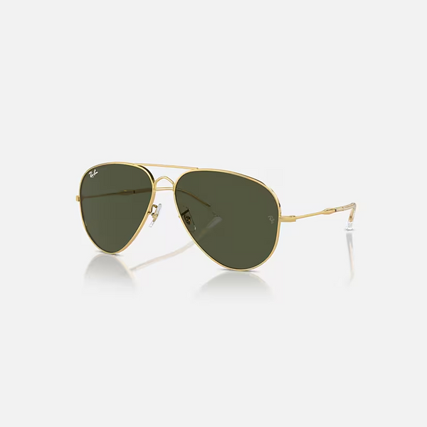 RAY-BAN Arista Gold & Green Pilot Sunglasses For Unisex XXL