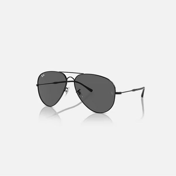 RAY-BAN OLD AVIATOR Black & Dark Grey Pilot Sunglasses For Unisex XXL