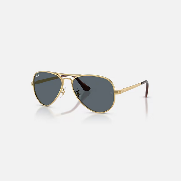 RAY-BAN Arista Gold & Blue Pilot Sunglasses For Unisex XL