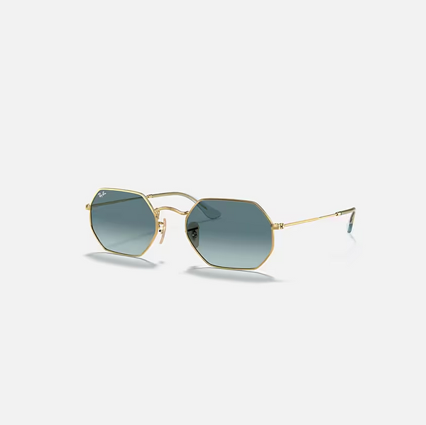 RAY-BAN Arista Gold & Blue Gradient Irregular Sunglasses For Unisex L