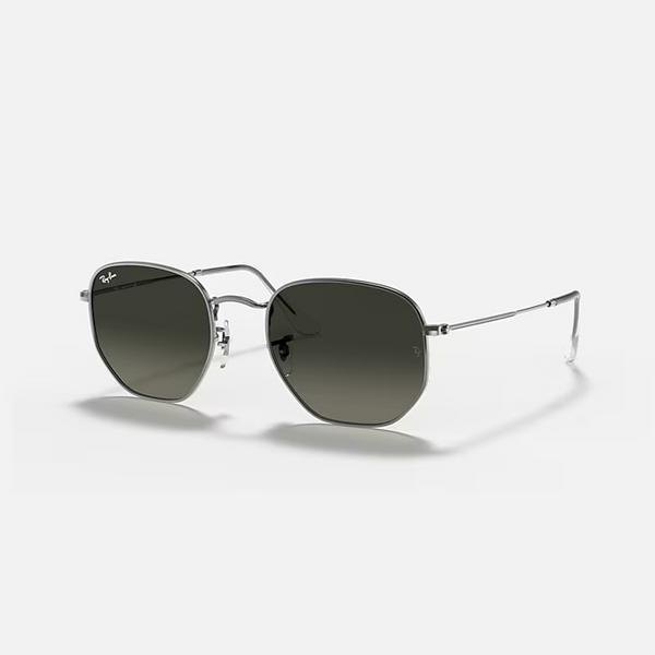 RAY-BAN HEXAGONAL FLAT LENSES Gunmetal & Grey Gradient Irregular Sunglasses For Unisex M