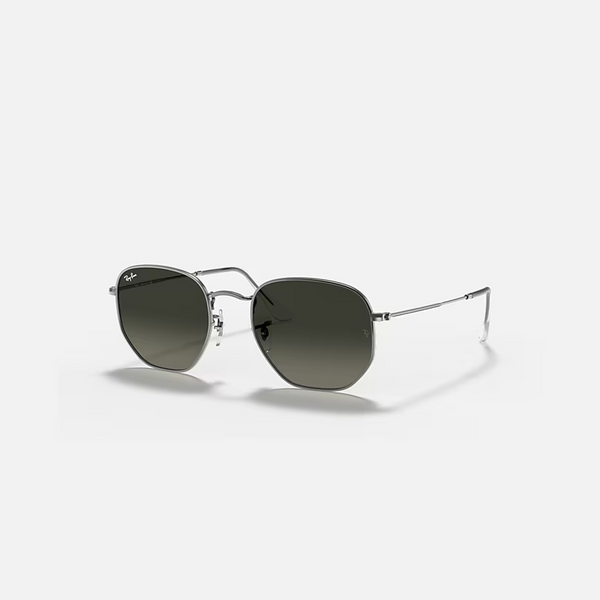 RAY-BAN HEXAGONAL FLAT LENSES Gunmetal & Grey Gradient Irregular Sunglasses For Unisex XL