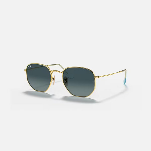 RAY-BAN Arista Gold & Blue Irregular Sunglasses For Unisex XL