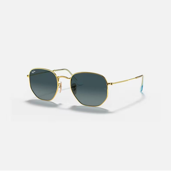 RAY-BAN Arista Gold & Blue Irregular Sunglasses For Unisex M