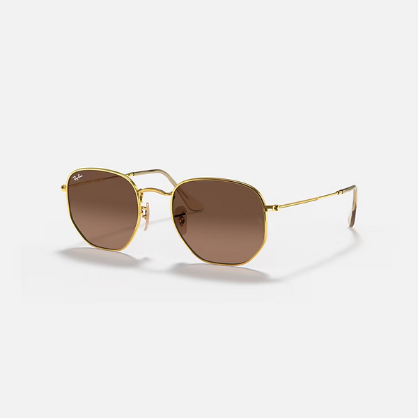 RAY-BAN Arista Gold & Brown Sunglasses For Unisex XL