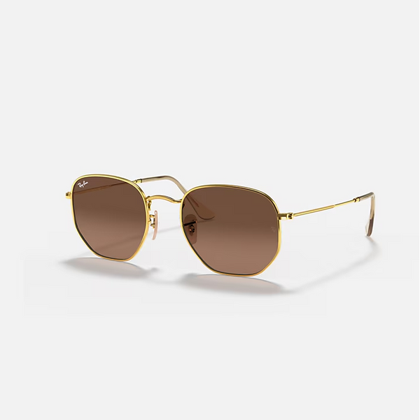 RAY-BAN Arista Gold & Brown Sunglasses For Unisex M