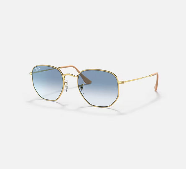 RAY-BAN Arista Gold & Light Blue Gradient Sunglasses For Unisex XL