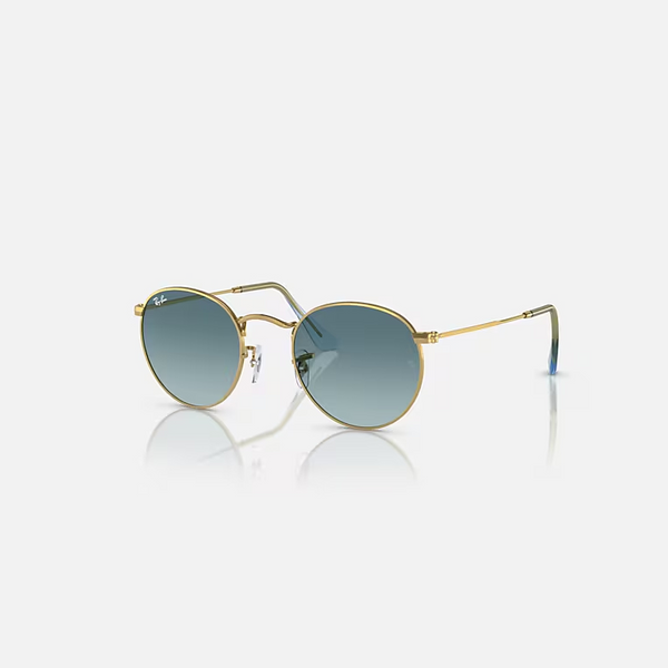 RAY-BAN ROUND METAL Gold & Blue Round Sunglasses For Unisex S