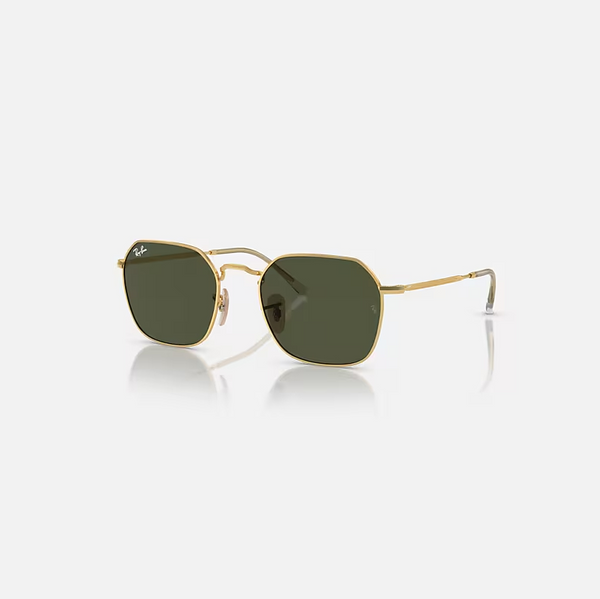RAY-BAN Arista Gold & Green Irregular Sunglasses For Unisex L