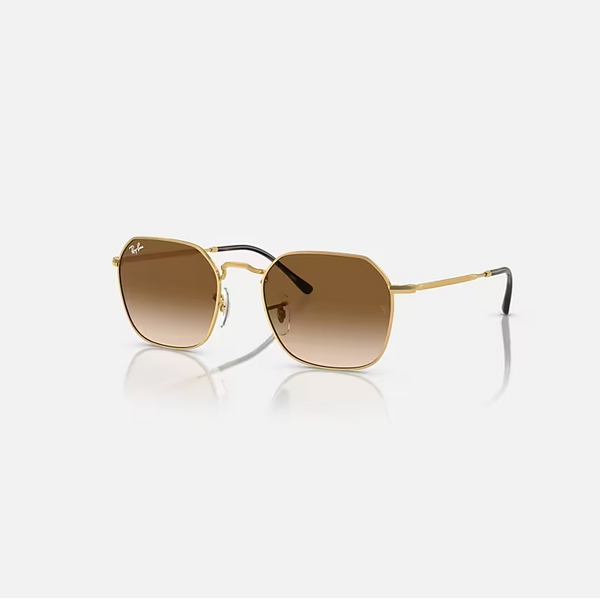 RAY-BAN JIM Arista Gold & Light Brown Irregular Sunglasses For Unisex L