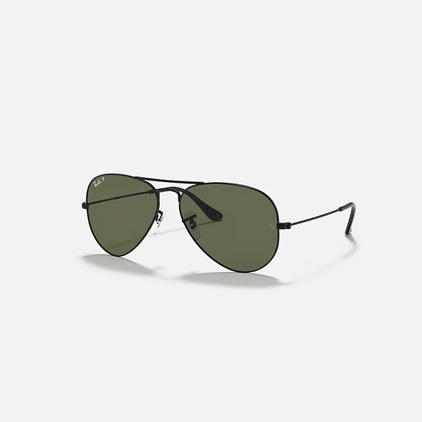 RAY-BAN AVIATOR CLASSIC Black & G-15 Green Pilot Sunglasses For Unisex XXL