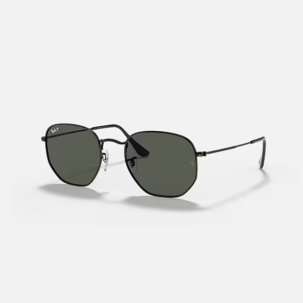 RAY-BAN HEXAGONAL FLAT LENSES Black & G-15 Green Irregular Sunglasses For Unisex XL