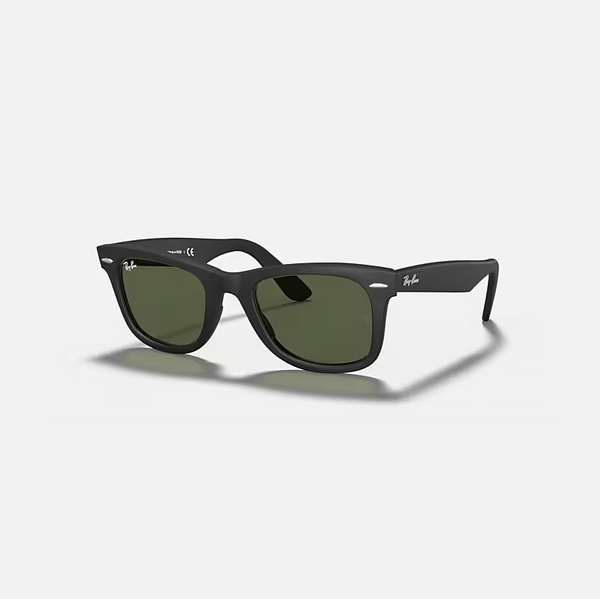 RAY-BAN ORIGINAL WAYFARER CLASSIC Black & G-15 Green Square Sunglasses For Unisex L