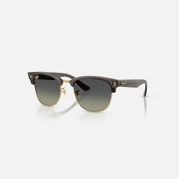 RAY-BAN CLUBMASTER REVERSE Transparent Dark Grey On Gold & Grey Gradient Square Sunglasses For Unisex S