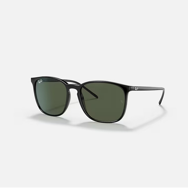 RAY-BAN RB4387 Black & Green Square Sunglasses For Unisex M