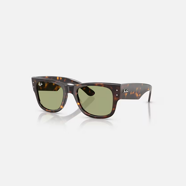RAY-BAN MEGA WAYFARER SUMMER CAPSULE Havana & Bottle Green Square Sunglasses For Unisex M