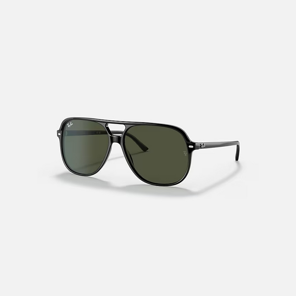 RAY-BAN BILL Black & G-15 Green Square Sunglasses For Unisex M