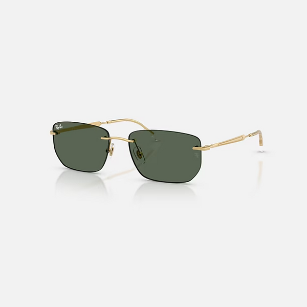 RAY-BAN RB3768 Arista Gold & Dark Green Irregular Sunglasses For Unisex M