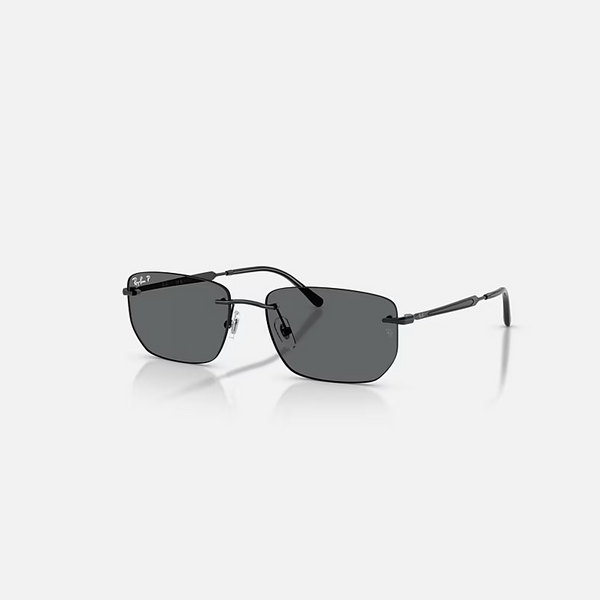 RAY-BAN RB3768 Black & Dark Grey Polarized Irregular Sunglasses For Unisex M