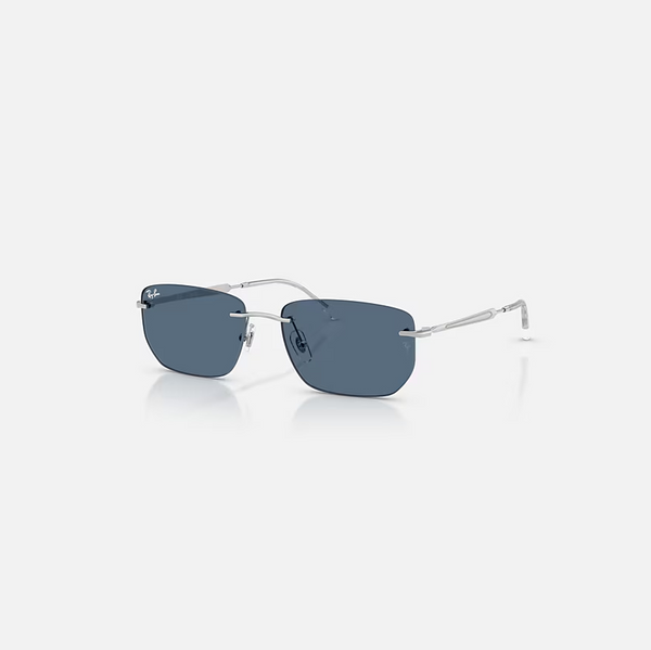 RAY-BAN RB3768 Silver & Dark Blue Irregular Sunglasses For Unisex M