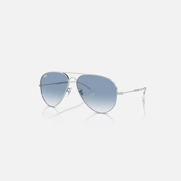 RAY-BAN OLD AVIATOR Silver & Clear & Blue Pilot Sunglasses For Unisex XXL