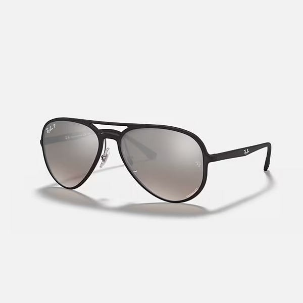 RAY-BAN RB4320CH CHROMANCE Black & Silver Pilot Sunglasses For Unisex L