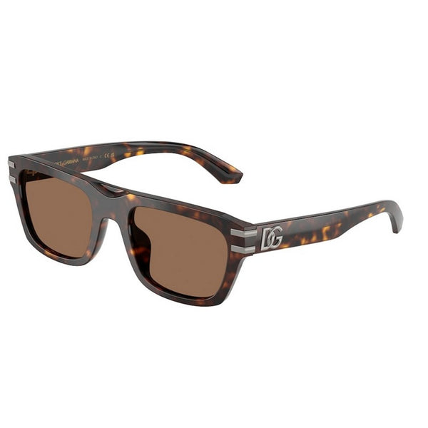 DOLCE & GABBANA DG4496 Havana & Dark Brown Rectangle Sunglasses For Men L